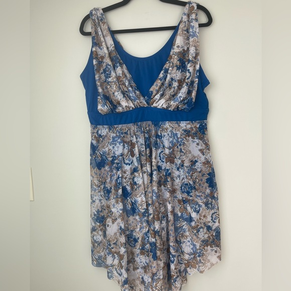 BoomChic NWT  Graphic Patchwork Sculpt Waist Hanky Hem Swim Dress Size 18-20 - Picture 8 of 16